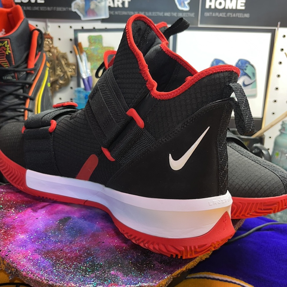 Nike LeBron Soldier 13 Bred Black Red White AR4228-003 size 12